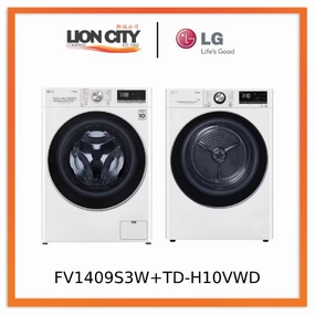 LG FV1409S3W 9KG AI Direct Drive Front Load Washing Machine   LG Dryer TD-H10VWD 10kg