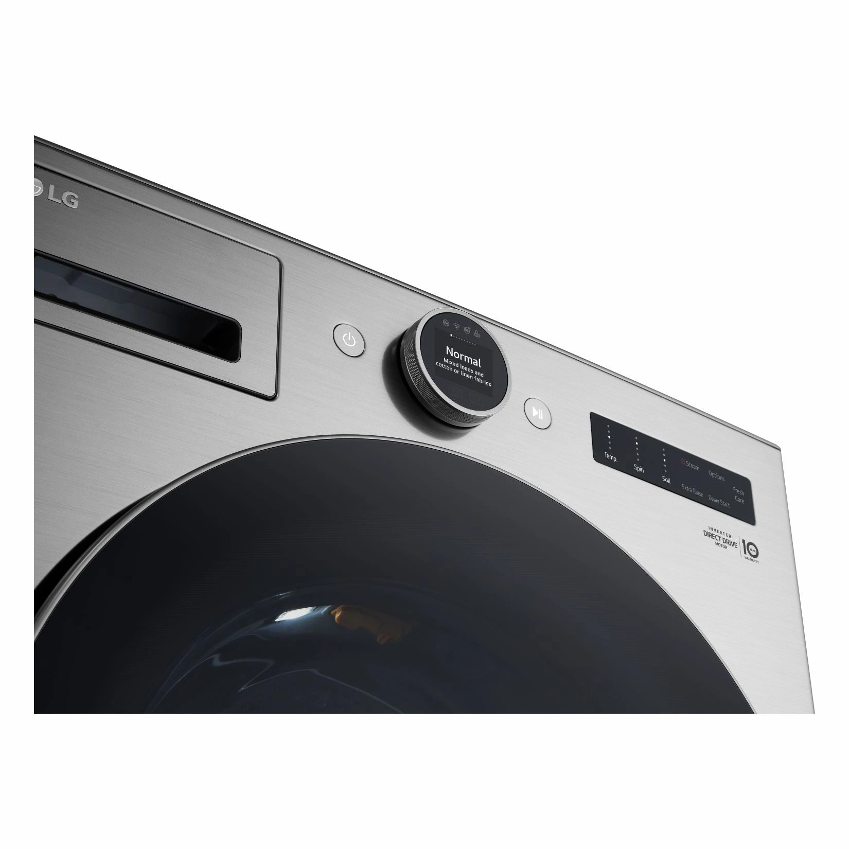 LG Graphite Steel Front Load Washer with AI DD (5.2 cu. Ft) & Ultra Large Capacity Smart Front Load Dryer with Built-In Intelligence & TurboSteam (7.4 cu. ft) - WM5500HVA/DLEX5500V