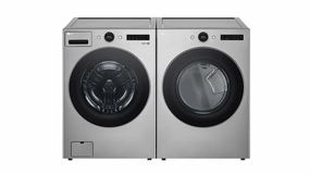 LG Graphite Steel Front Load Washer with AI DD (5.2 cu. Ft) & Ultra Large Capacity Smart Front Load Dryer with Built-In Intelligence & TurboSteam (7.4 cu. ft) - WM5500HVA/DLEX5500V