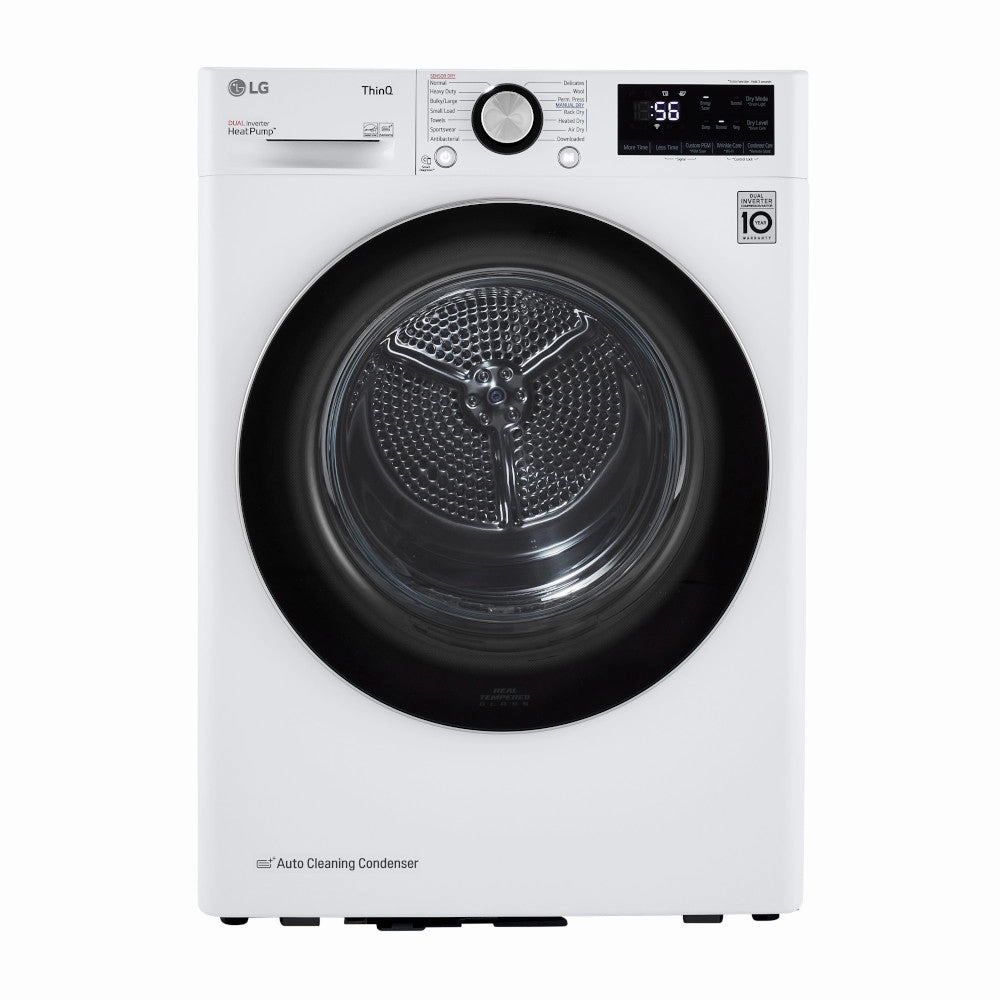 LG White Compact Front Load Dryer with Dual Inverter HeatPump Technology (4.2 Cu.Ft.) - DLHC1455W