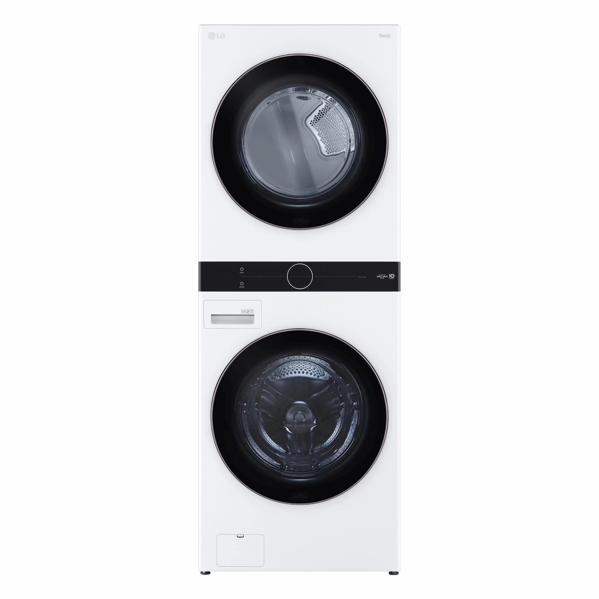 LG White Front Load LG WashTower with Centre Control 5.2 Cu.Ft. Steam Washer and 7.4 Cu. Ft. Electric Dryer - WKE100HWA