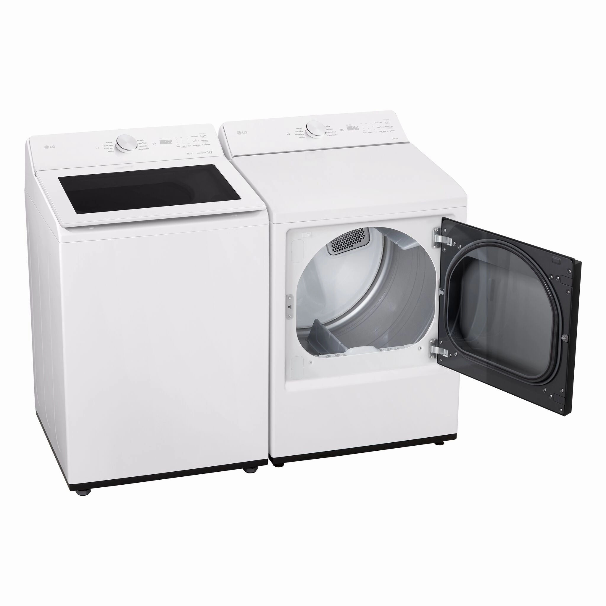 LG White Mega Capacity Smart Top Load Washer (5.6 Cu. Ft) & Electric Dryer with AI Sensing (7.3 Cu.Ft) - WT8205CW/DLE8200W