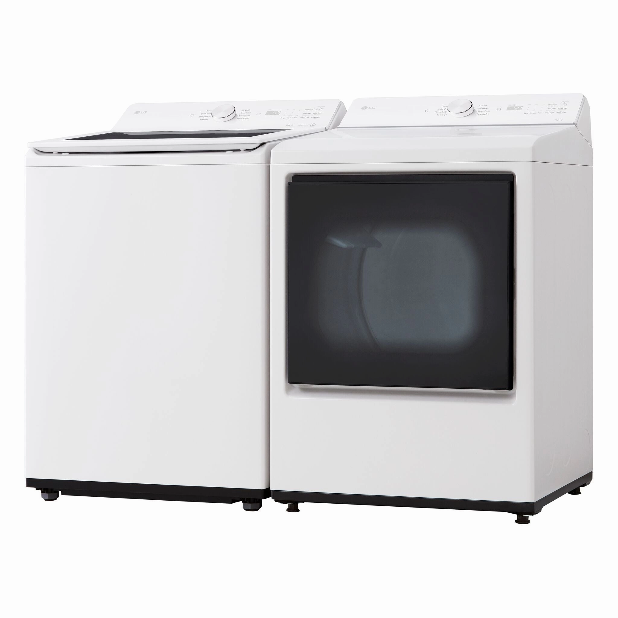 LG White Mega Capacity Smart Top Load Washer (5.8 Cu. Ft) & Electric Dryer with AI Sensing (7.3 Cu.Ft) - WT8200CW/DLE8200W