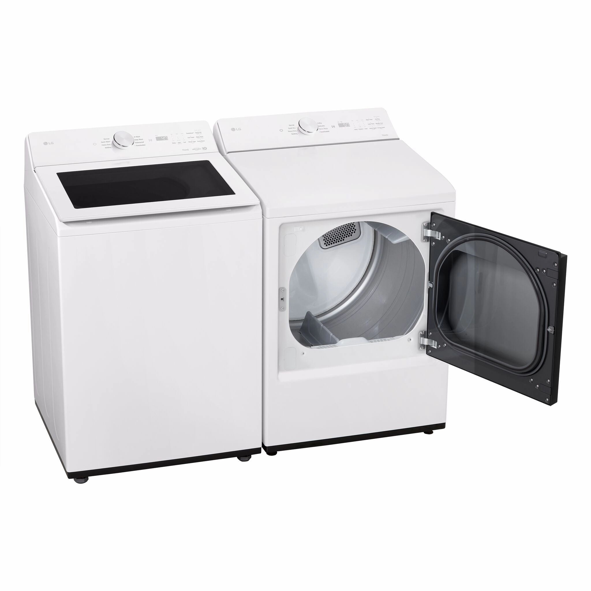 LG White Mega Capacity Smart Top Load Washer (5.8 Cu. Ft) & Electric Dryer with AI Sensing (7.3 Cu.Ft) - WT8200CW/DLE8200W
