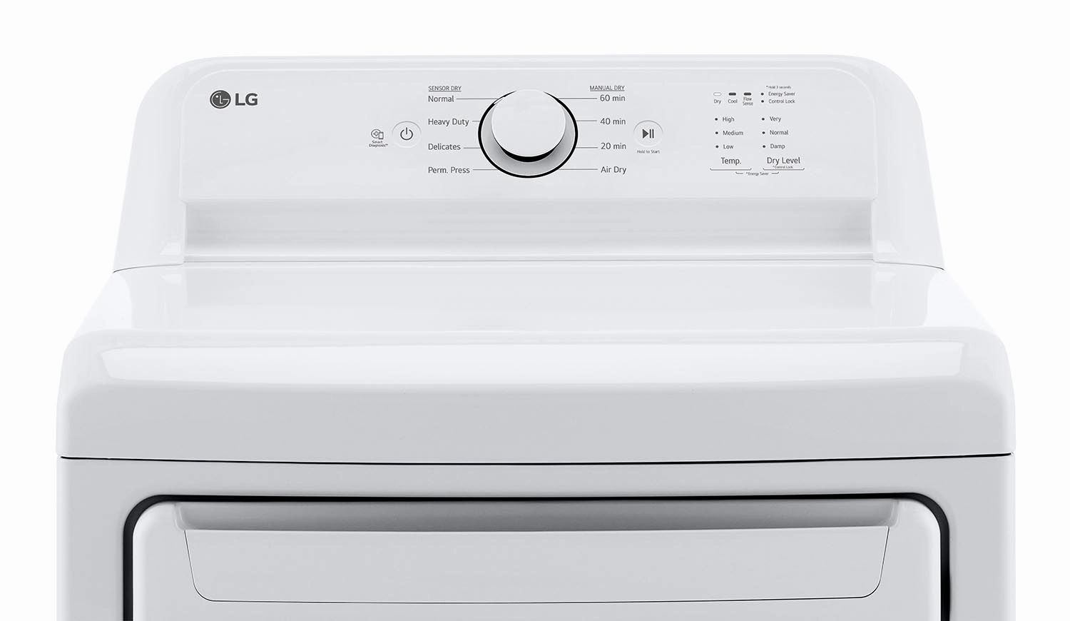 LG White Rear Control Energy Star Dryer with Sensor Dry (7.3 Cu. Ft) - DLE6100W