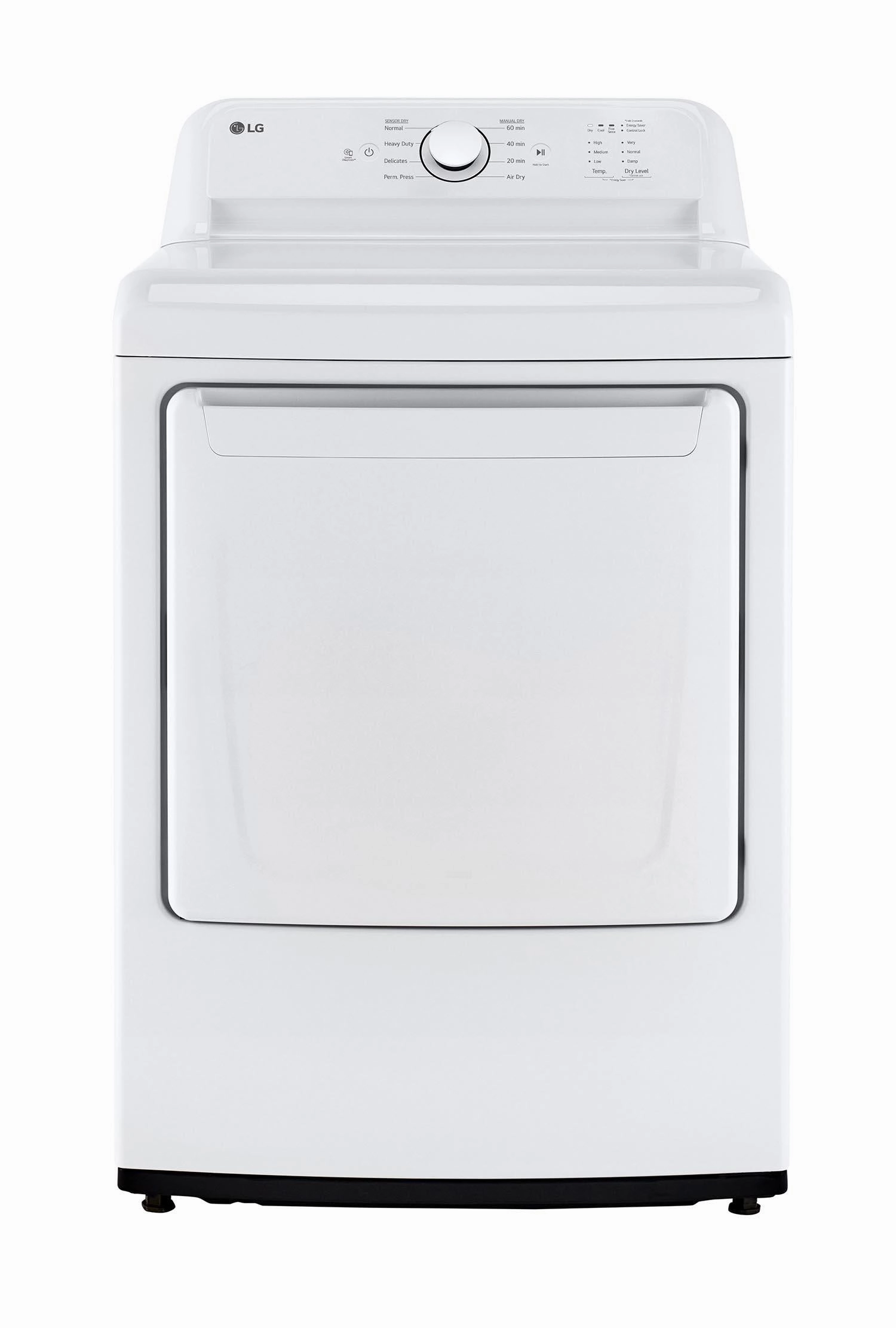 LG White Rear Control Energy Star Dryer with Sensor Dry (7.3 Cu. Ft) - DLE6100W