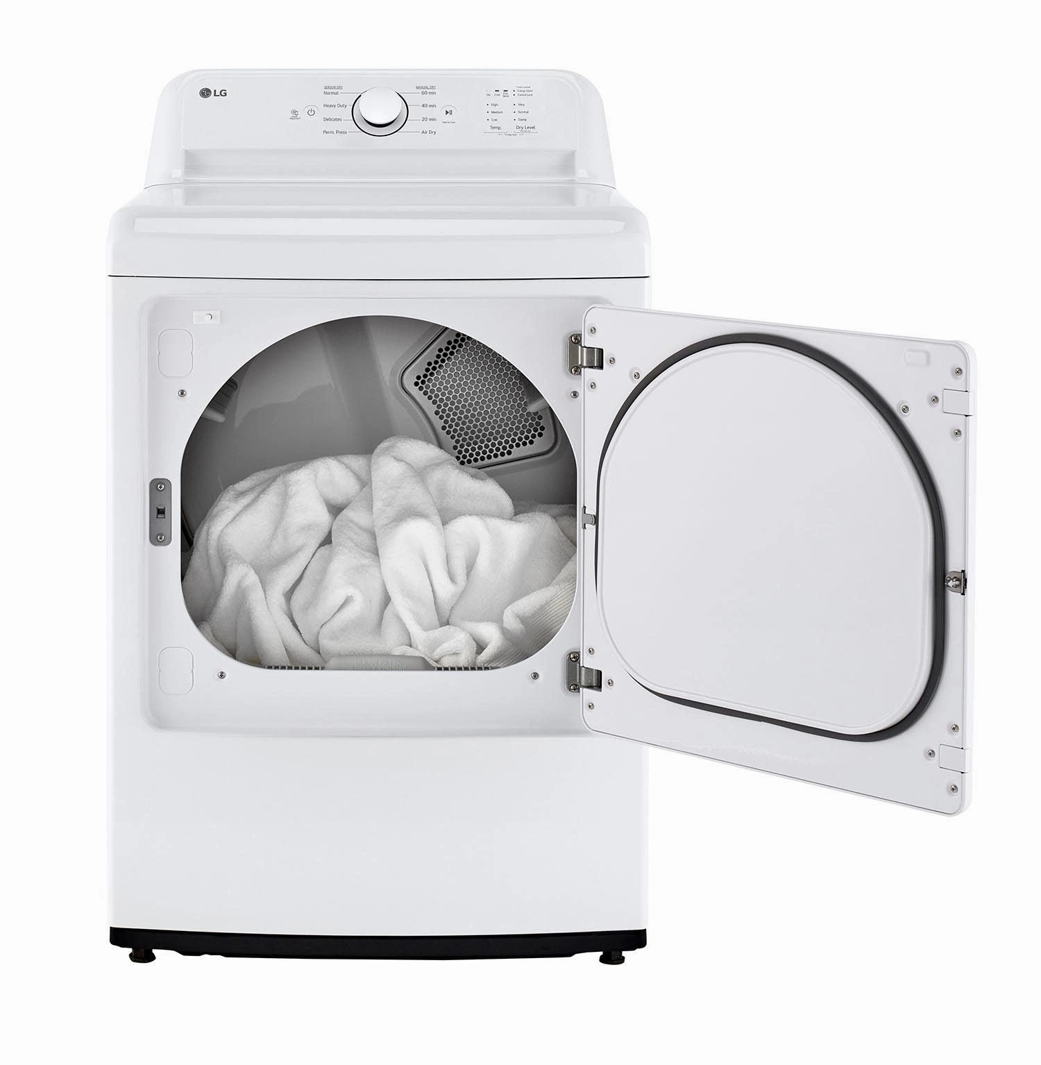LG White Rear Control Energy Star Dryer with Sensor Dry (7.3 Cu. Ft) - DLE6100W