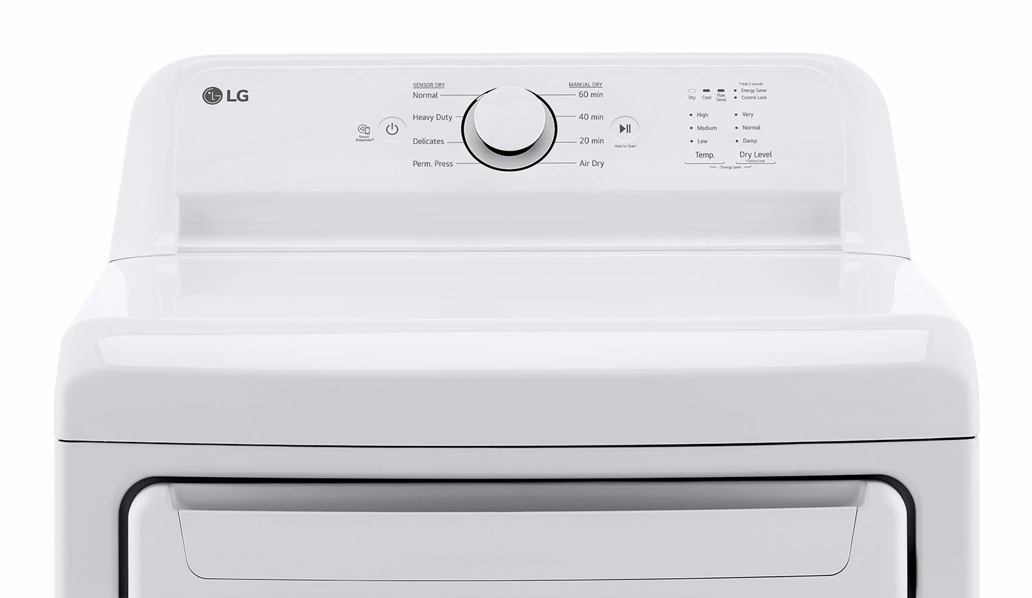 LG White Top Load Washer with Agitator and SlamProof Glass Lid (4.8 Cu. Ft) & Dryer with Sensor Dry (7.3 Cu. Ft) - WT6105CW/DLE6100W