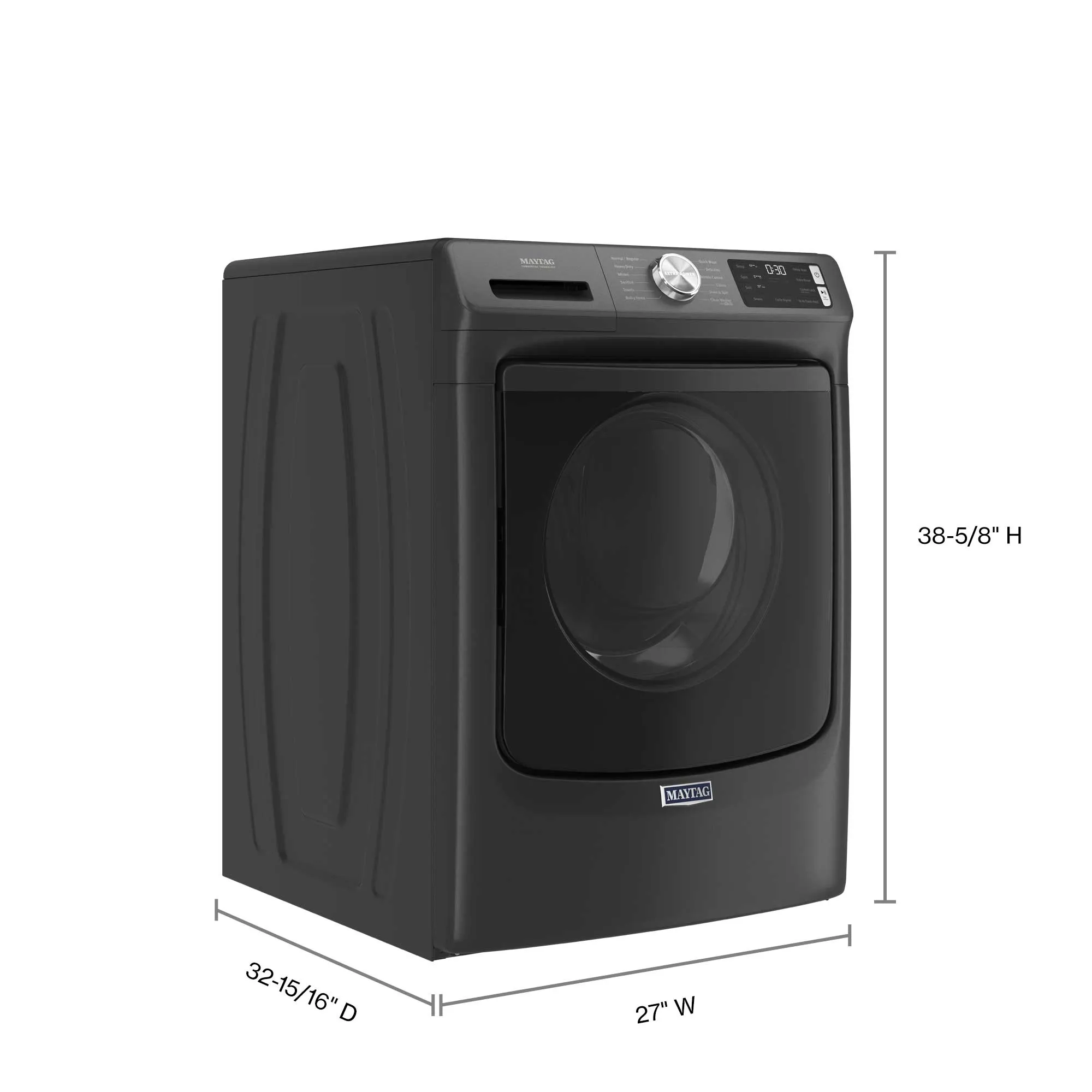 Maytag Volcano Black Front Load Washer with Extra Power and 16-Hr Fresh Hold (5.5 cu. ft.) - MHW6630MBK