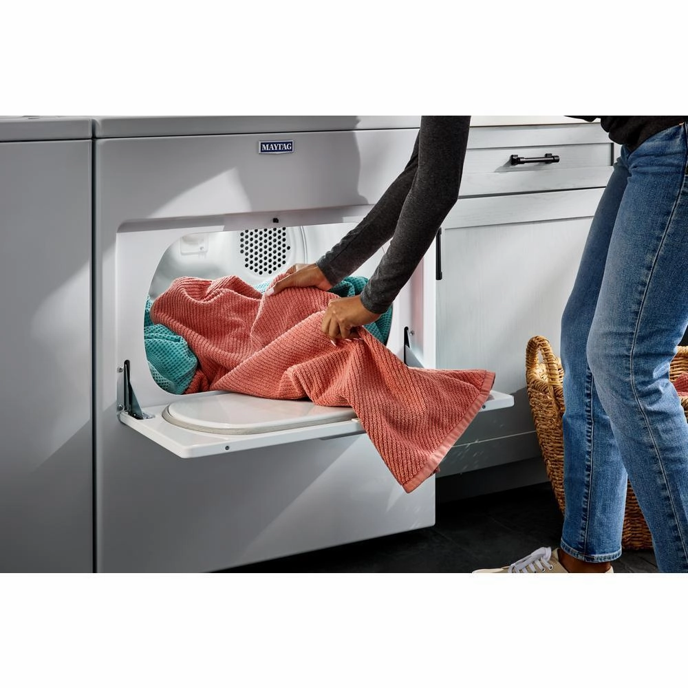 Maytag MED4005SW Top Load Electric Wrinkle Prevent Dryer - 7.0 Cu. Ft.