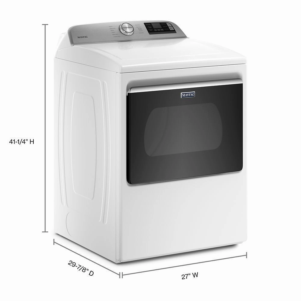 Maytag MED6230RHW Smart Capable Top Load Electric Dryer With Extra Power Button - 7.4 Cu. Ft.
