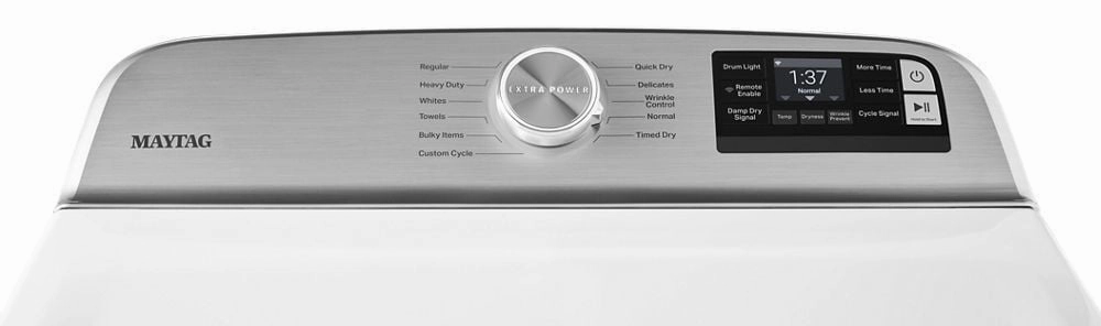 Maytag MED6230RHW Smart Capable Top Load Electric Dryer With Extra Power Button - 7.4 Cu. Ft.