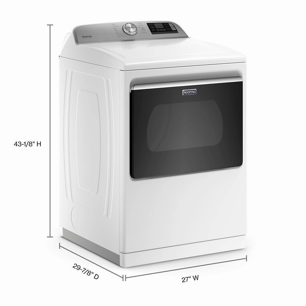 Maytag MED7230HW Smart Capable Top Load Electric Dryer With Extra Power Button - 7.4 Cu. Ft.