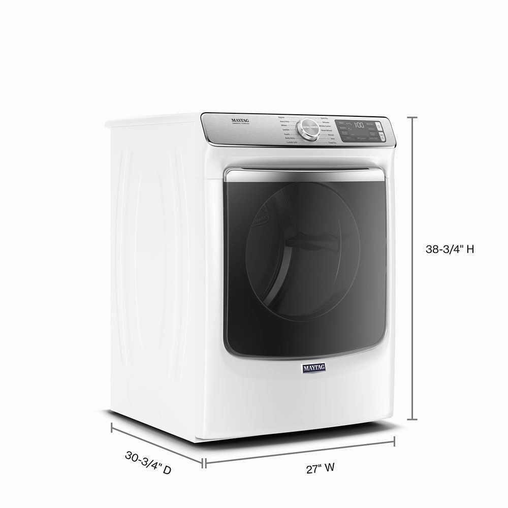 Maytag MED8630HW Smart Front Load Electric Dryer With Extra Power And Advanced Moisture Sensing With Industry-Exclusive Extra Moisture Sensor - 7.3 Cu. Ft.