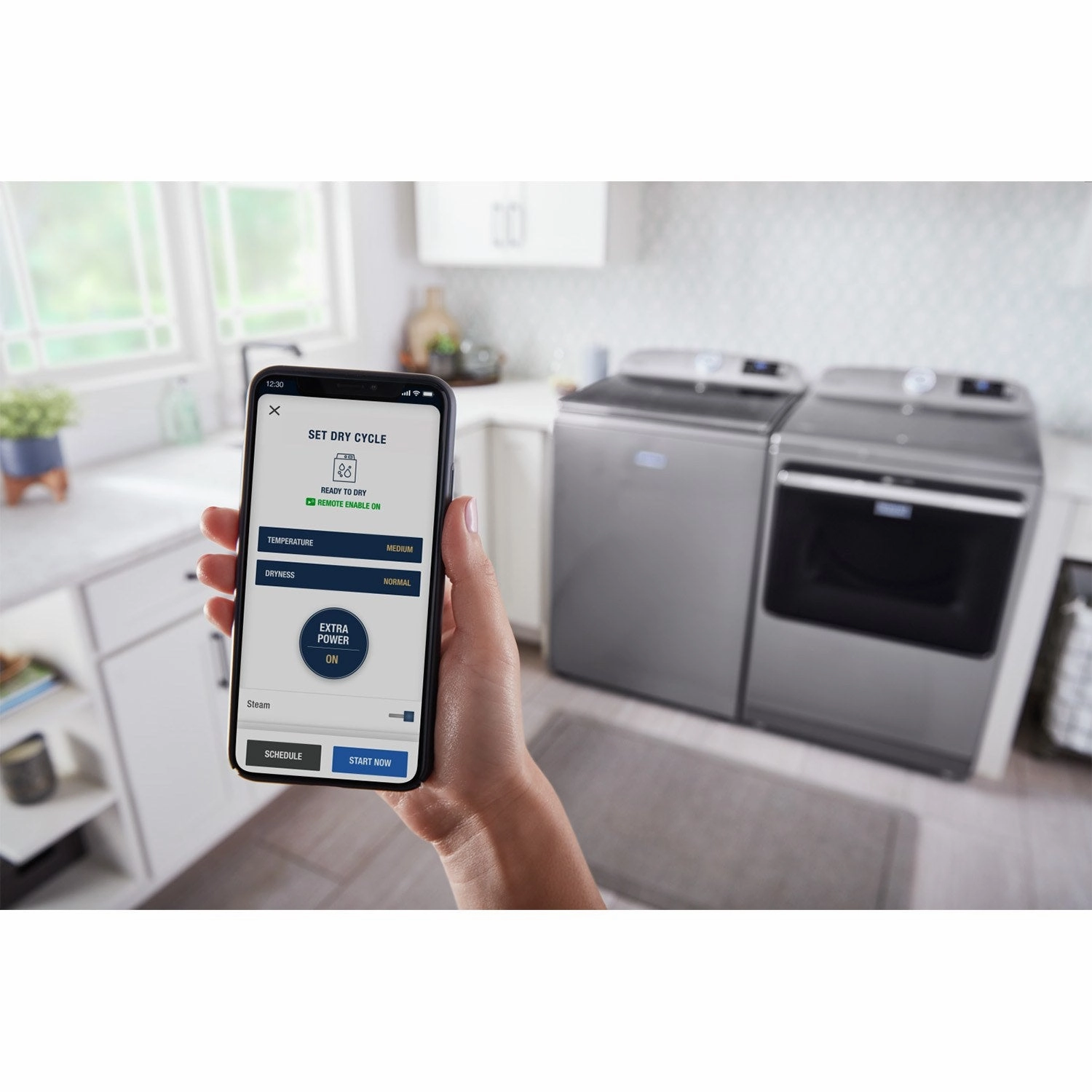 Maytag Metallic Slate Smart Top-Load Washer (6.0 cu. ft.) & Smart Gas Dryer (7.4 cu. ft.) - MVW7230HC/MGD7230HC