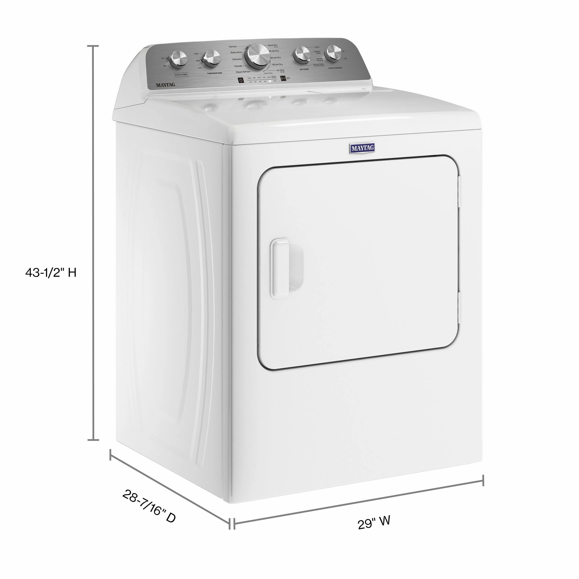 Maytag White Gas Dryer with Steam Enhanced Cycles (7.0 cu. ft.) - MGD5430MW