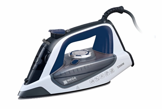 Mega Steam Iron, 2200Watts, Grey with Blue