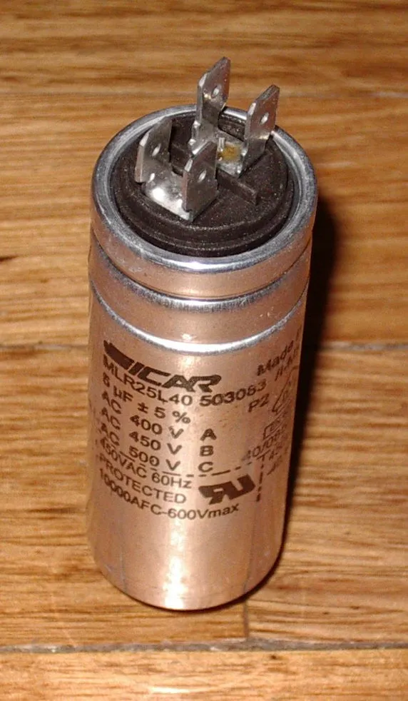 Metal 5uF 450Volt Motor Start/Run Capacitor - CAP005G