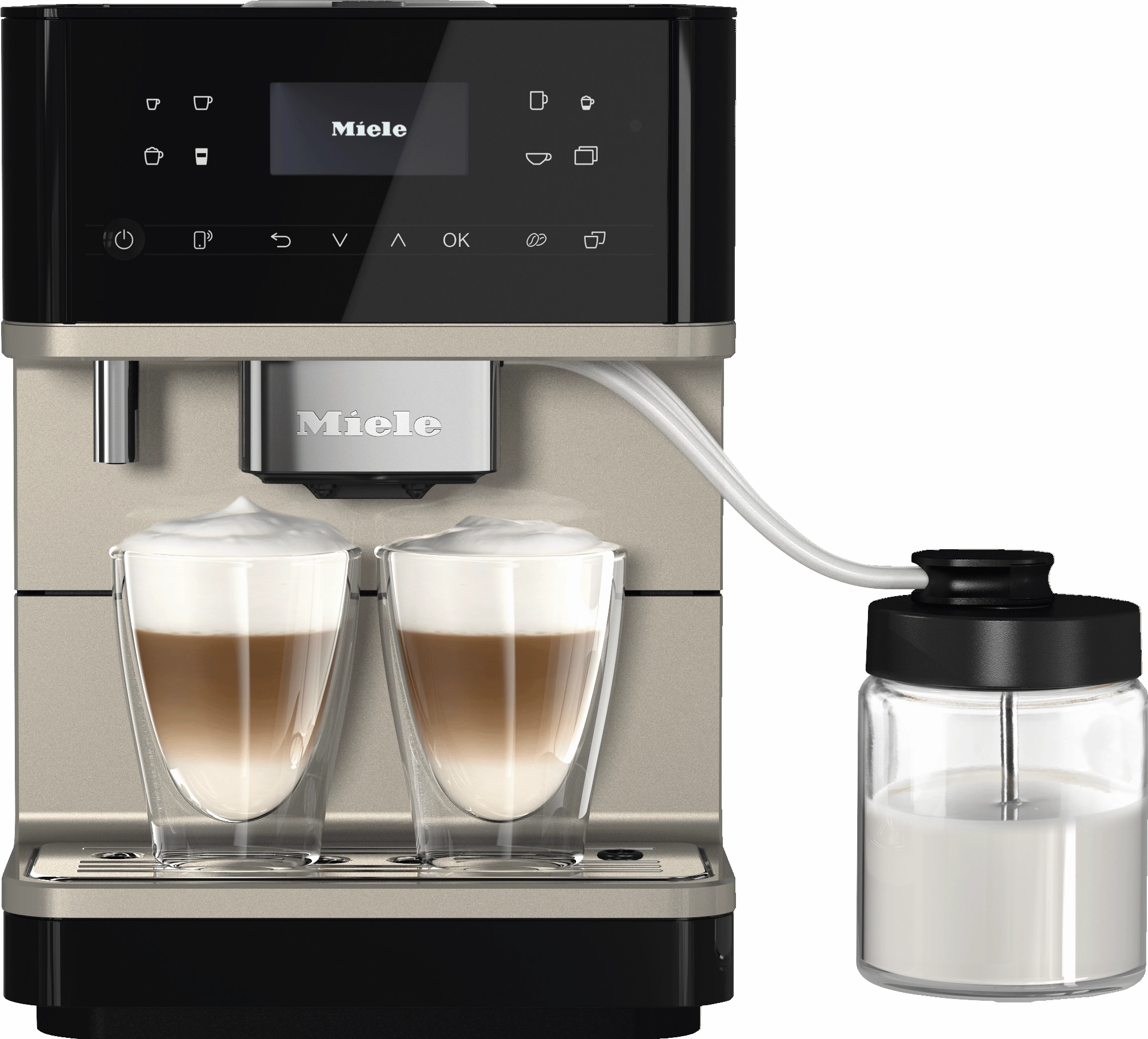 Miele CM6360 MILK PERFECTION BLACK  Countertop Coffee Machine With Wifi Conn@Ct, High-Quality Milk Container, And Many Specialty Coffees.
