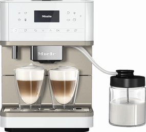 Miele CM6360 MILK PERFECTION WHITE   Countertop Coffee Machine With Wifi Conn@Ct, High-Quality Milk Container, And Many Specialty Coffees.