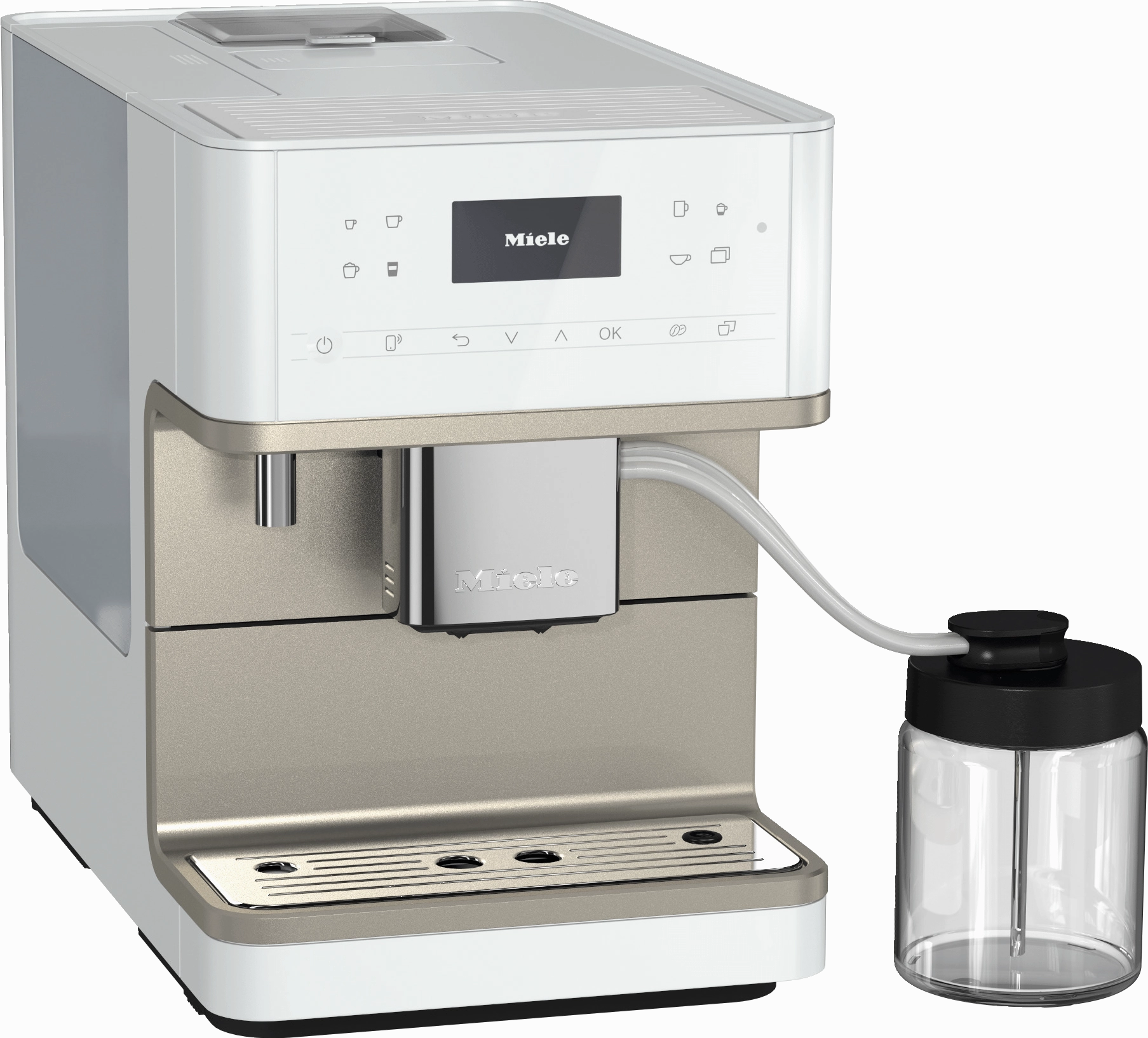 Miele CM6360 MILK PERFECTION WHITE   Countertop Coffee Machine With Wifi Conn@Ct, High-Quality Milk Container, And Many Specialty Coffees.