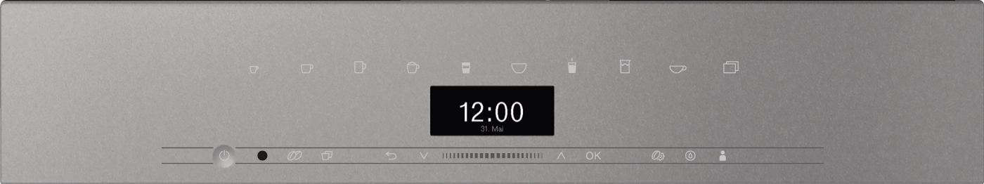 Miele CVA7440 GREY  Built-In Coffee Machine In A Perfectly Combinable Design With Patented Cupsensor For Perfect Coffee.
