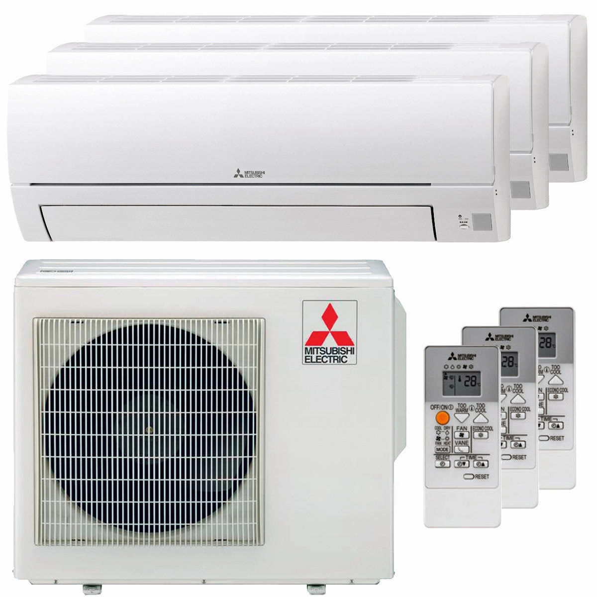 Mitsubishi Electric MSZ-HR trial split air conditioner 9000   9000   9000 BTU external A    inverter 5.0 kW