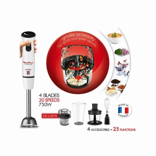 MOULINEX Hand Blender 750 Watts, White