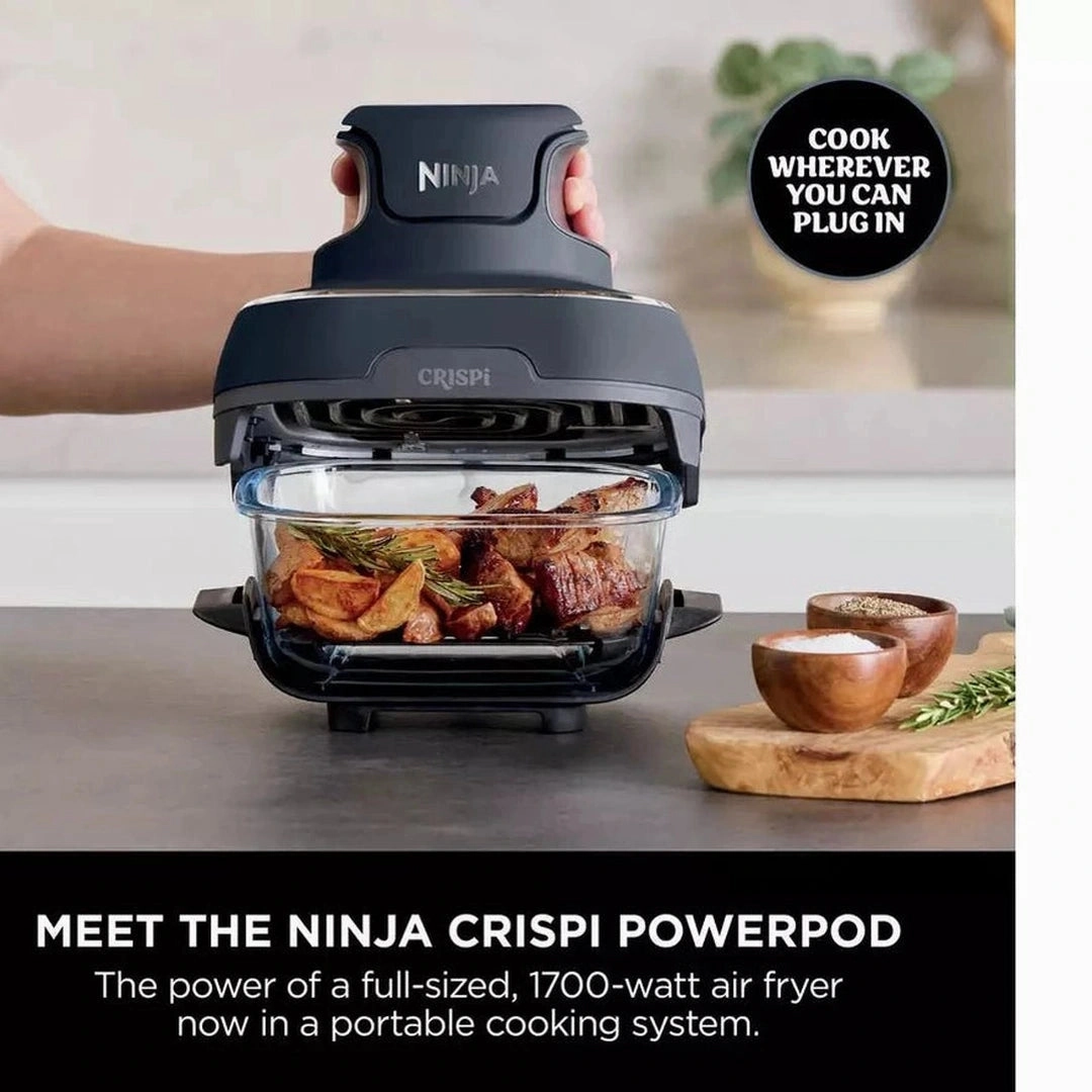 Ninja Crispi 4-in-1 Portable Glass Air Fryer Cooking System - Blue | FN101UKGY