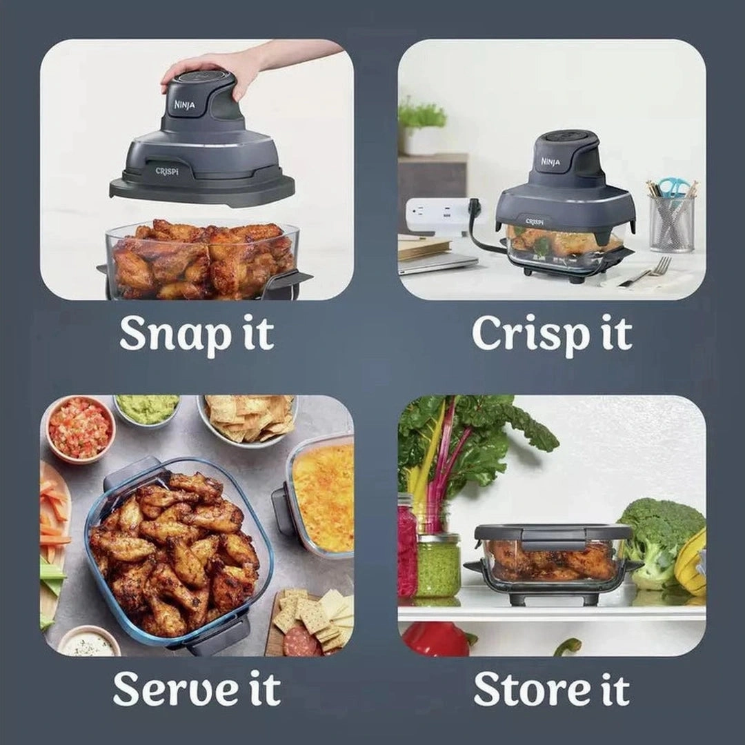 Ninja Crispi 4-in-1 Portable Glass Air Fryer Cooking System - Blue | FN101UKGY
