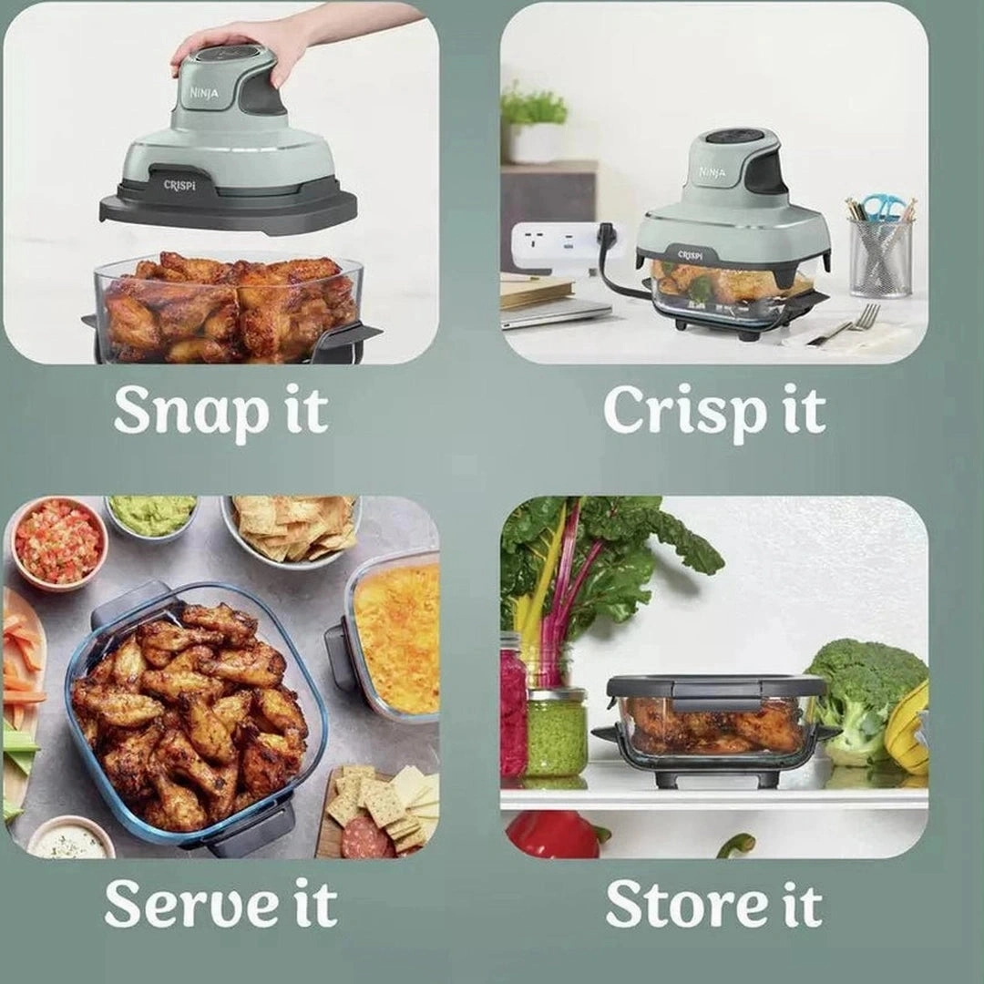 Ninja Crispi 4-in-1 Portable Glass Air Fryer Cooking System - Sage | FN101UKSG