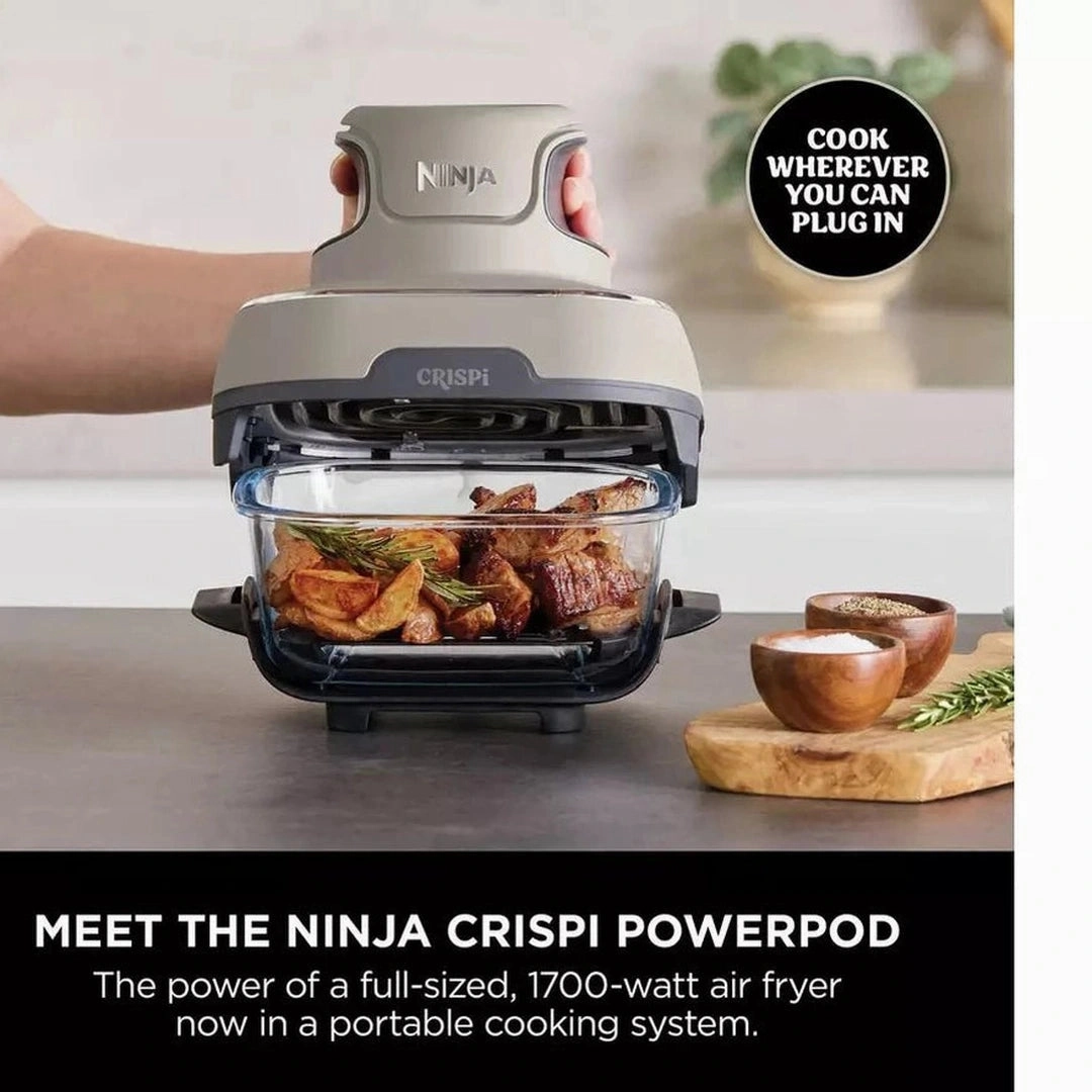 Ninja Crispi 4-in-1 Portable Glass Air Fryer Cooking System - Stone | FN101UKST