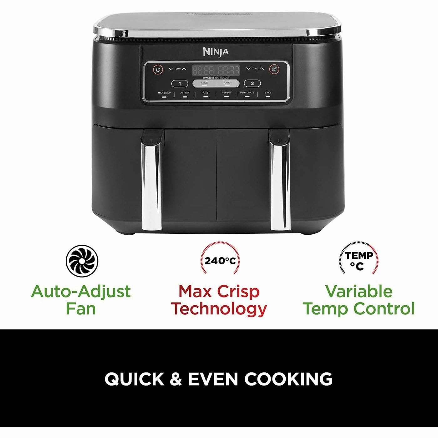 Ninja Foodi Dual Zone Air Fryer 7.6 L | AF300UK