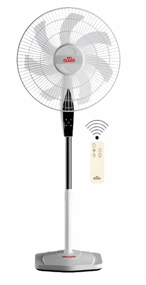 Olmar Stand Fan with Remote, 70Watts, Black / White