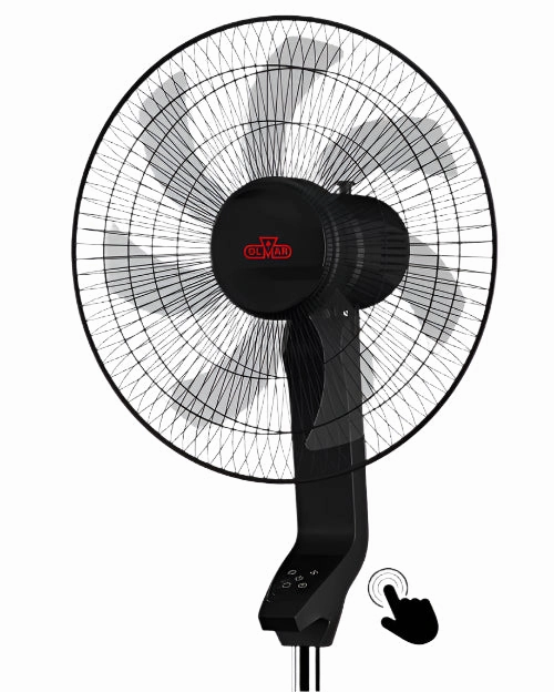 Olmar Stand Fan with Remote, 70Watts, Black / White
