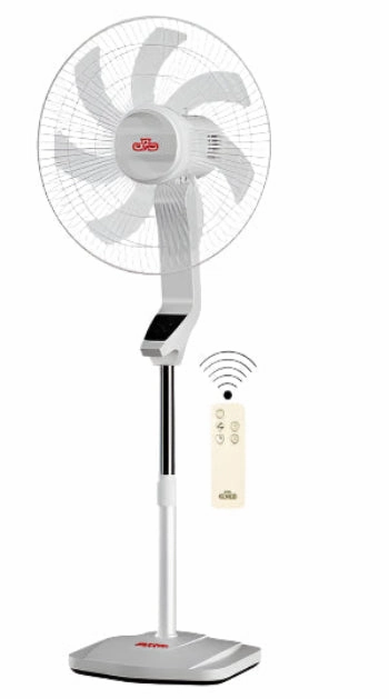 Olmar Stand Fan with Remote, 70Watts, Black / White