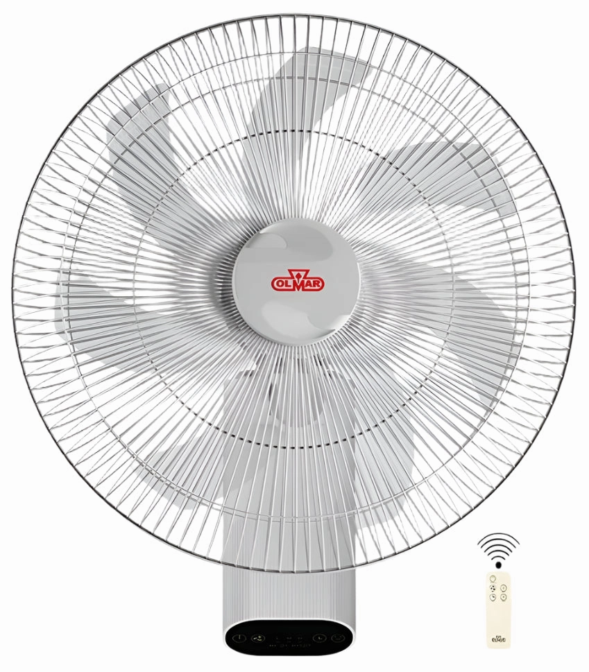Olmar Wall Fan with Remote, 70Watts, Black / White