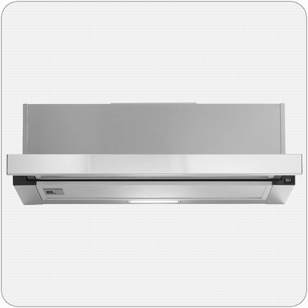PKM Under-Counter Extractor Hood | Flat Screen Hood 60 cm | silver | Grease Filter Efficiency Class E | Dishwasher Safe Grease Filter