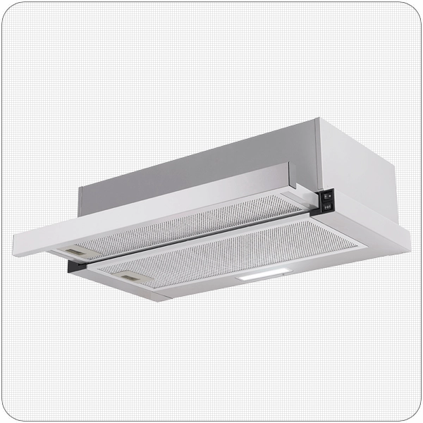 PKM Under-Counter Extractor Hood | Flat Screen Hood 60 cm | silver | Grease Filter Efficiency Class E | Dishwasher Safe Grease Filter