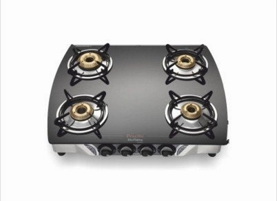 Preethi Jumbo 4B SS Glass Top Gas Stove (GTS106 - PREETHI JUMBO 4B SS - BATI)