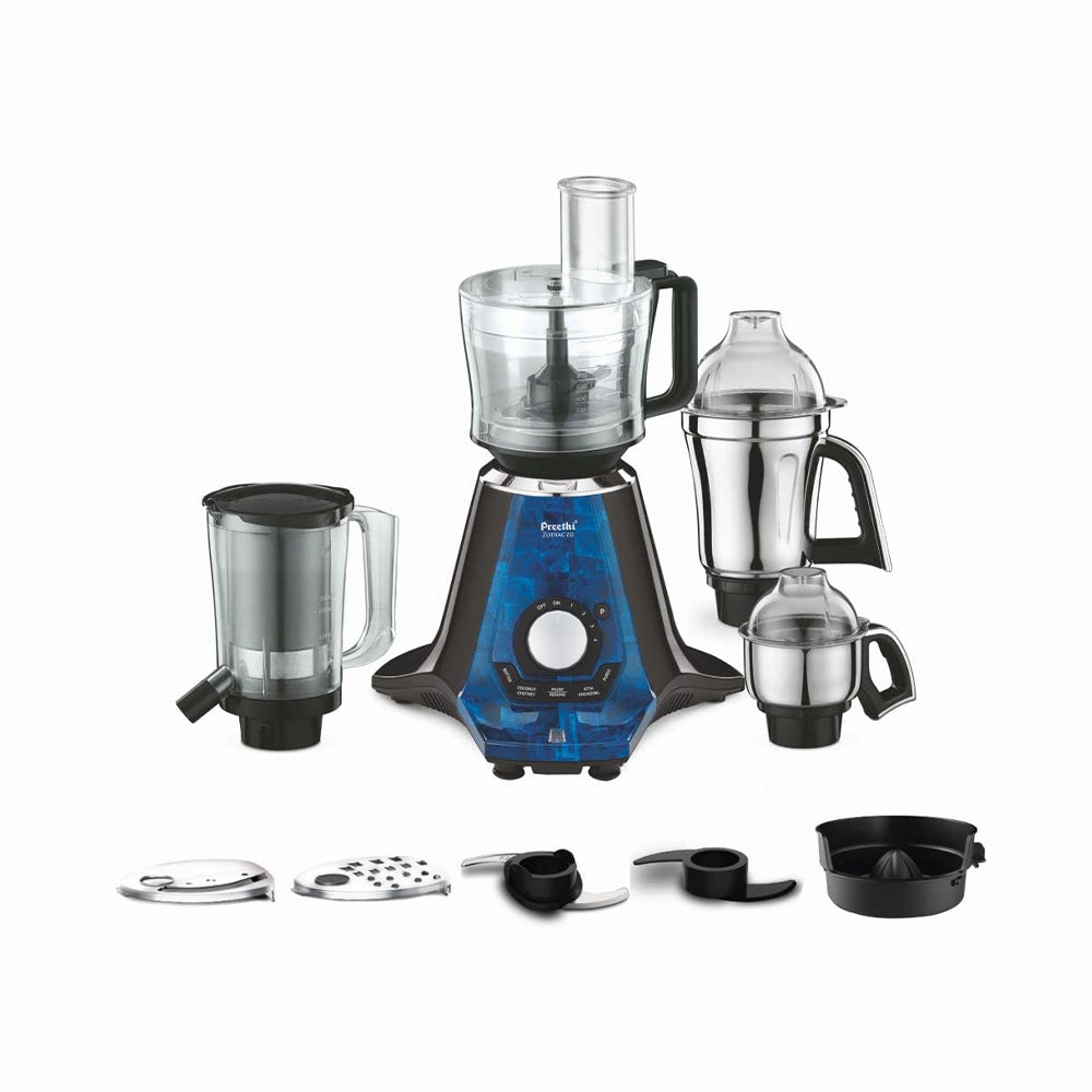 Preethi Zodiac 2.0 MG-255 Mixer Grinder, 1000 watt, Black/Blue, 4 Jars