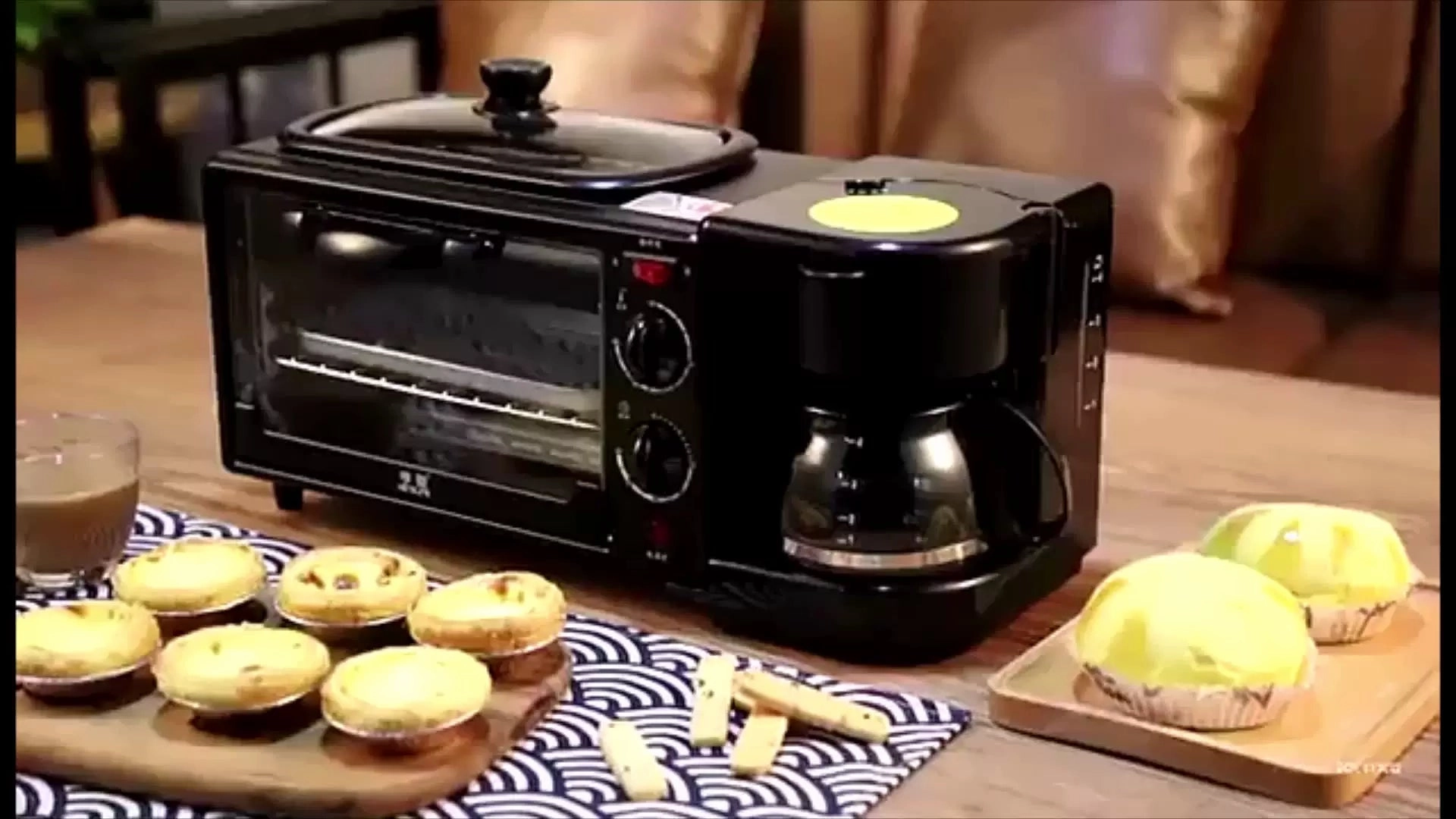 RAF 3-in-1 Breakfast Maker | Temperature  Control | Heat Evenly | Free Timing | Visual Glass Door