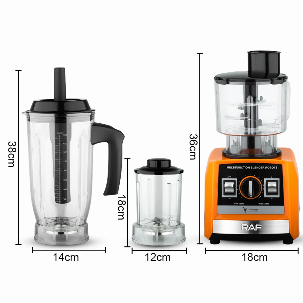 RAF 3-in-1 Electric Blender | Stainless Steel Tool Head | Low Noise | Fast Start | Easy To Clean | Black Color