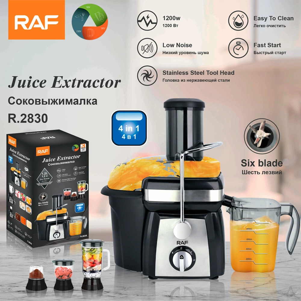 RAF 4-in-1 Juice Extractor  | 1200W | low noise | Stainless Steel Tool Head | Fast Start|EasytoClean