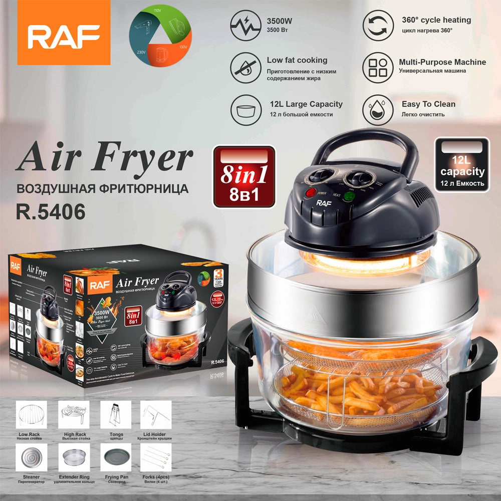 RAF Air Frayer 8-in-1 | 12L Lagre Capacity | Low Fat Cooking | Easy To Clean
