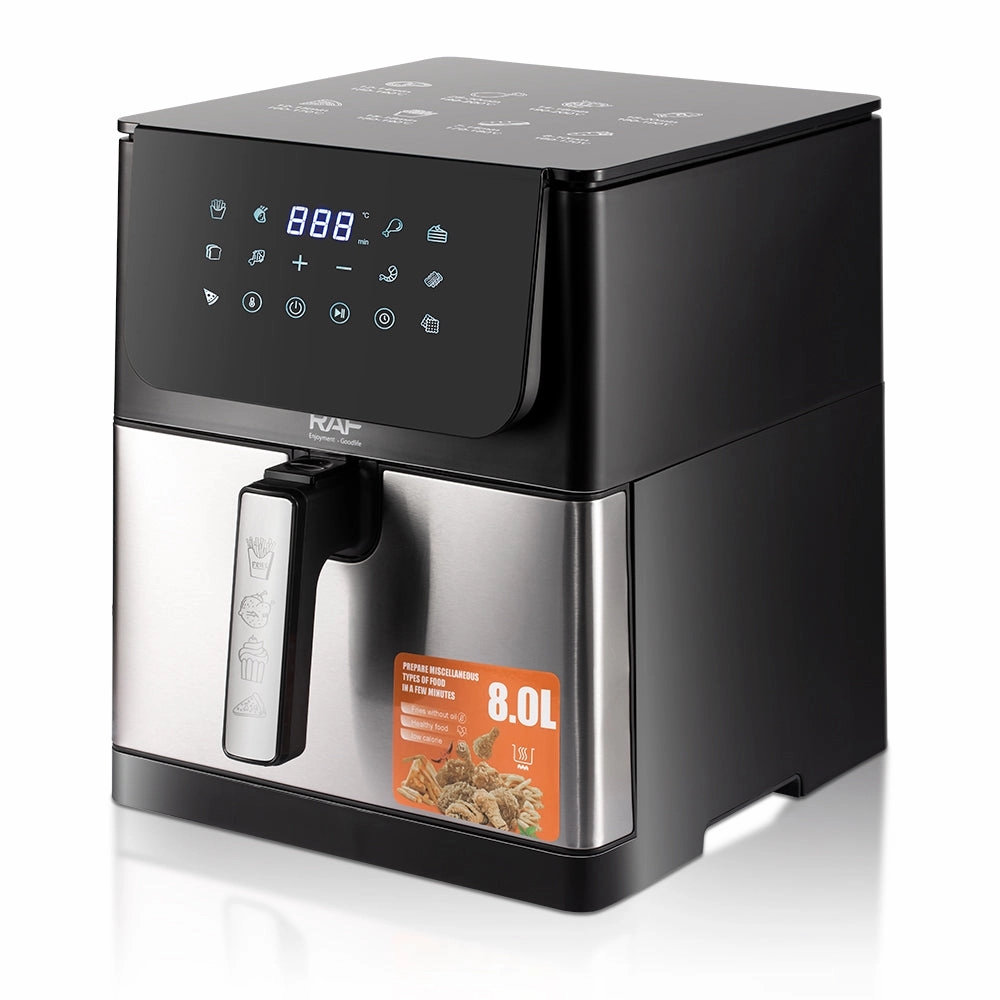 RAF Air Fryer | 1800W | 8.0L Capacity | Non-stick Coating | Temperature Control | Easy to Clean