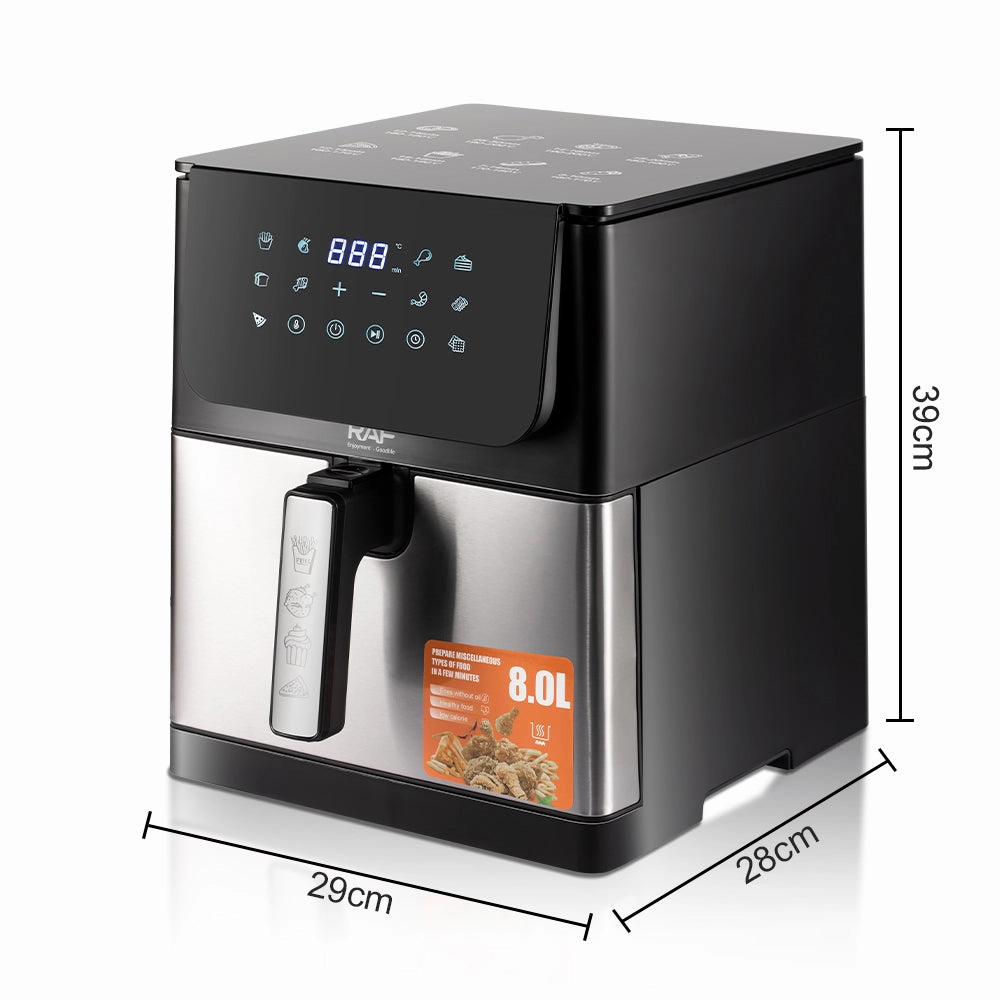 RAF Air Fryer | 1800W | 8.0L Capacity | Non-stick Coating | Temperature Control | Easy to Clean