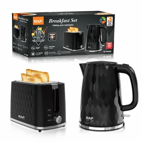 RAF Breakfast Set  2 in 1 (Kettle   Toaster) Fast and time saving 1.7L capacity
