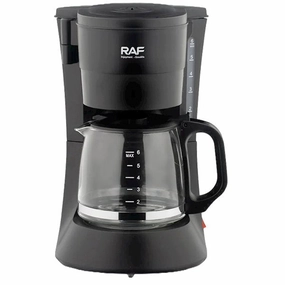 Raf Coffee Machine, 600Watts, Anti-Drip 4-6 Cups, Black