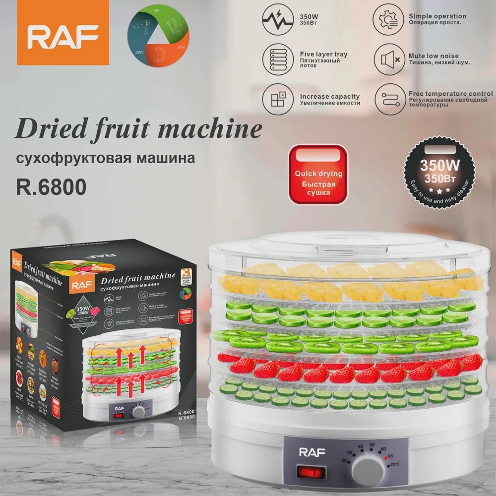 RAF Electric Dried Fruit Machine |  5 Layers Trays | 350W |Increase Capacity | Low Noise | Temperature Control